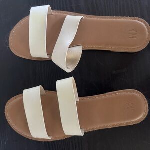 GAP white Minimalist Sandals with Double Straps